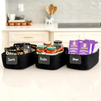 NaturalCozy 11.8"x8"x4.5” Rectangle Storage Baskets for Shelves 3 Pack | Cotton Rope Woven Small Baskets for Organizing | Sma