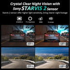 BOTSLAB 4K Dash Cam Front and Rear, STARVIS 2 Sensor, Voice Control, 64GB Card Included, 5GHz WiFi Dashcam Front and Rear Cam