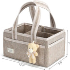 PeraBella Baby Diaper Caddy Organizer, Baby Basket Shower Gift Caddy, Portable Felt Changing Table Basket, Nursery Storage Bi
