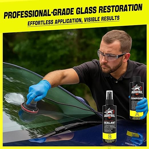Cerium Oxide Glass Polishing Kit - Remove Scratches, Water Spots & Restore Clarity | Windshield Scratch Remover with Polish & Sealant | Complete DIY Kit