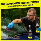 Cerium Oxide Glass Polishing Kit - Remove Scratches, Water Spots & Restore Clarity | Windshield Scratch Remover with Polish & Sealant | Complete DIY Kit