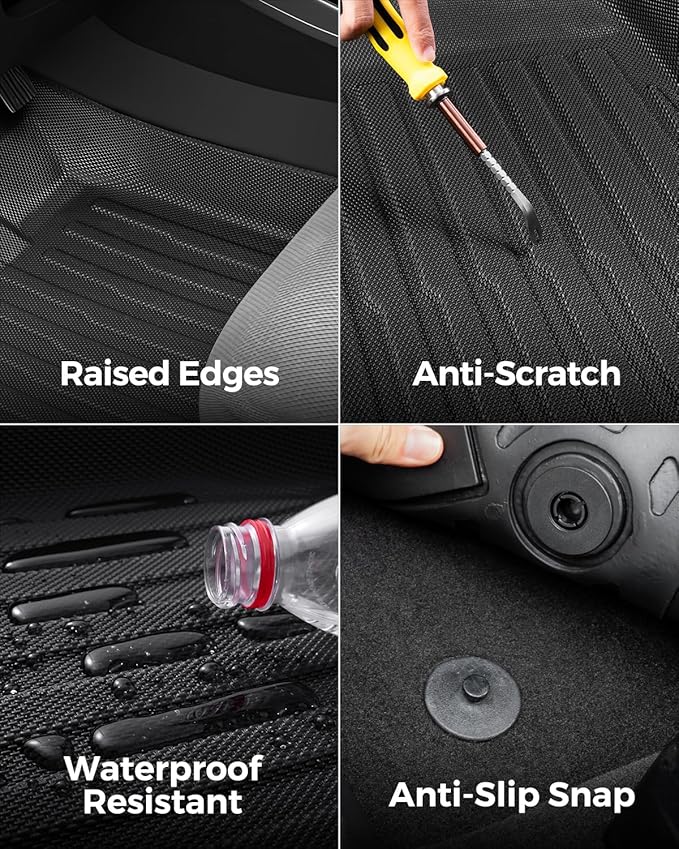 Floor Mats Cargo Liner for Honda Fit 2009-2013 All Weather Protector Heavy Duty TPE Waterproof Anti-Slip Tech Trunk Mats for Honda Fit 2009 2010 2011 2012 2013 Car Accessories
