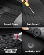 Floor Mats Cargo Liner for Honda Fit 2009-2013 All Weather Protector Heavy Duty TPE Waterproof Anti-Slip Tech Trunk Mats for Honda Fit 2009 2010 2011 2012 2013 Car Accessories