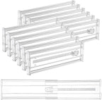 Vtopmart 12 Pack 4" Regular Upgrade Drawer Dividers for Clothes, 12.8"-22.3" Expandable Dresser Drawer Organizer, Clear Plast