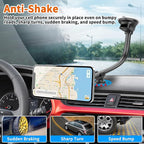 1Zero Magnetic Phone Car Mount 14-Inch Gooseneck Long Arm Extension, Universal Windshield Dashboard Industrial-Strength Suction Cup Car Phone Holder for All Cell Phones (Magnetic Phone Mount)