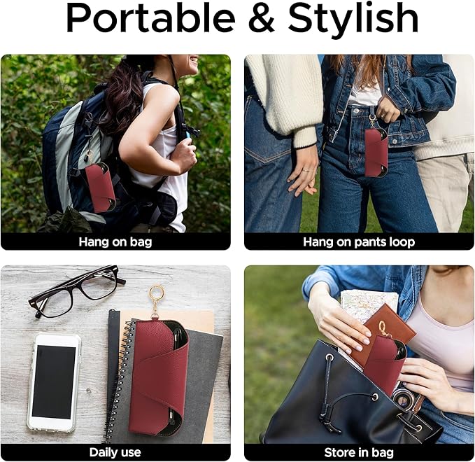 Magnetic Sunglass Holder for Car Visor, Travel Sunglasses Case with Clip for Purse, Eyeglasses Case