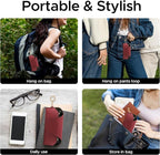 Magnetic Sunglass Holder for Car Visor, Travel Sunglasses Case with Clip for Purse, Eyeglasses Case