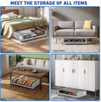 Beborxue Under Bed Storage with Wheels, 4-Pack Underbed Storage Containers with Clear Lids, XXL 60L Under the Bed Storage Org