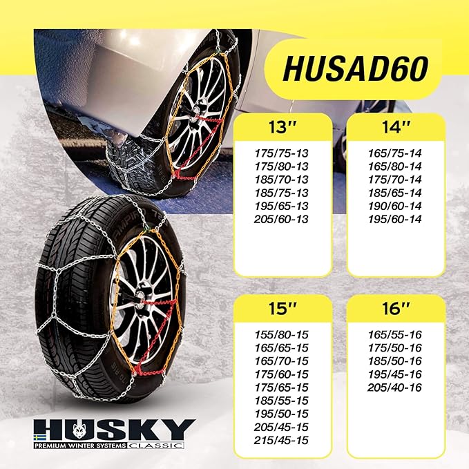 SUMEX HUSAD60 KN60 Husky Advance Snow Chains 9 mm
