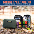 Keep Going Travel First Aid Kit for Kids – 130 Pc. for Car, Purse, Diaper Bag, Backpack, & Suitcase, with Latex-Free Bandages