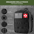 Gifts for Men Christmas Dad, Survival Kit, 150 PCS Survival Gear and Supplies Equipment with Trauma Bag, Molle Pouch Emergenc