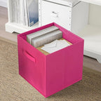 ShellKingdom Foldable Fabric Storage Cubes and Cloth Organizer Drawer for Closet and Toys, 13 X 13 X 13 INCH, 6 Pack (Fuchsia