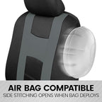 BDK carXS Seat Covers for Cars, Light Gray Two-Tone Car Seat Covers with Matching Back Seat Cover, Made to Fit Most Auto Truc