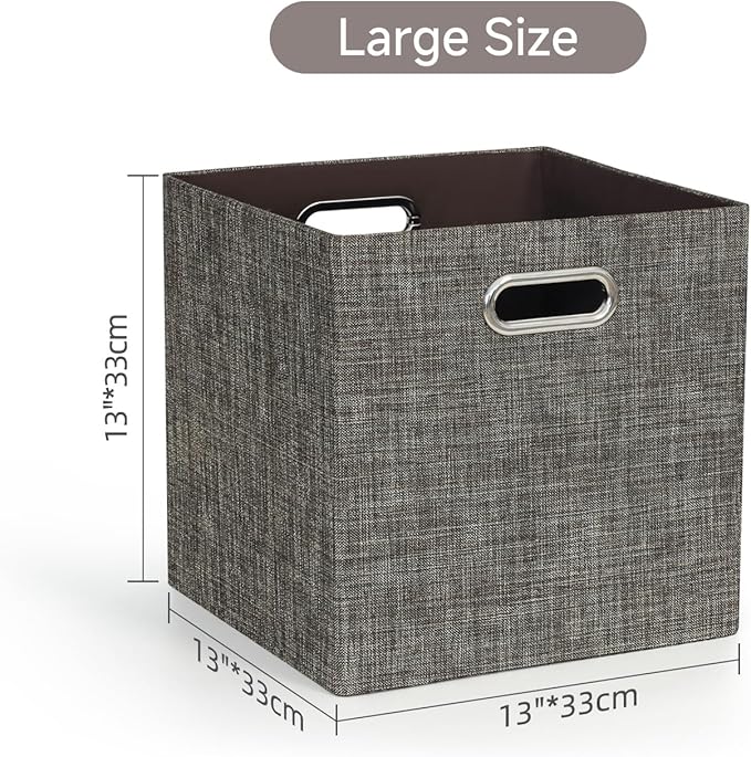 Posprica Storage Basket Bins,13×13 Foldable Storage Boxes Containers for Closet Organizer Shelf Cabinet Bookcase,Thick Fabric