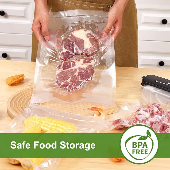 Moretoes 200pcs Vacuum Sealer Bags, Food Saver Bags Gallon 11" x 16" BPA Free, Pre-cut Commercial Grade Vac Bags for Food Sto
