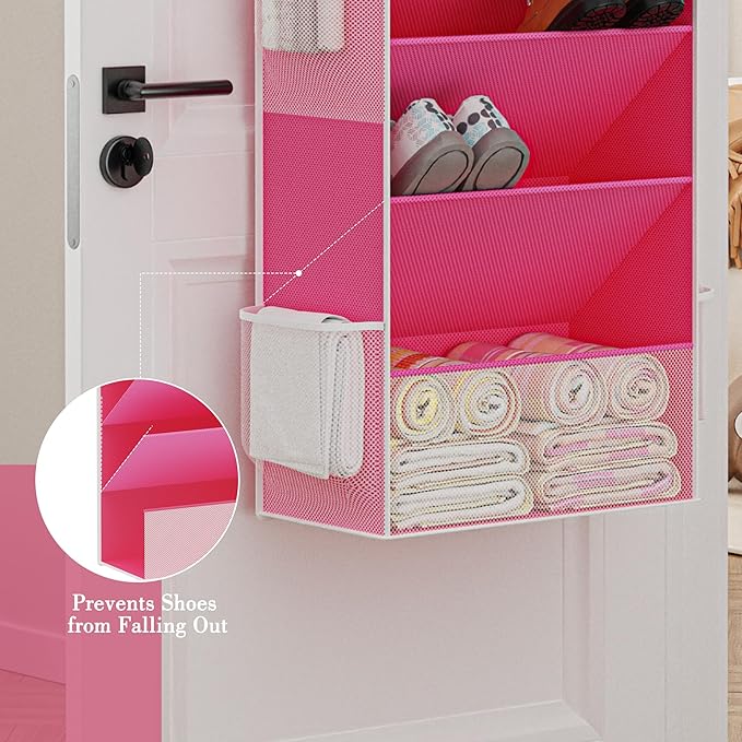 Criusia Shoe Storage, Over the Door Shoe Organizer, Hanging Closet Shoe Storage with Large Deep Pockets, Fits 16–24 Pairs of 