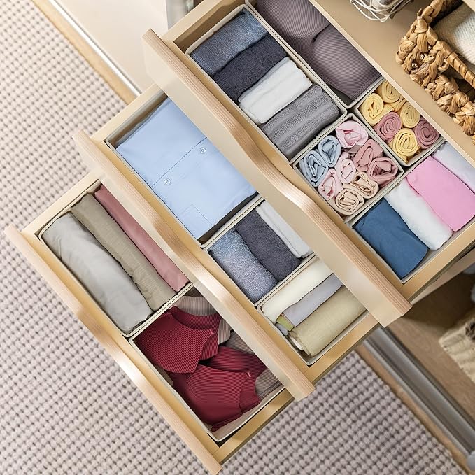 Kootek 16 Pack Drawer Organizer Clothes, Dresser Drawer Organizers for Clothing Fabric Foldable Closet Organizers and Storage