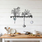 Black Large Metal Rack Wall Mount, Decorative Wall Hanger with 12 Hooks for Coat, Hat, Bag, Car Key, Unique Wall Hooks for En