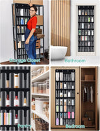 NiHome 35-Pocket Large Capacity Door Cup Organizer for Stanley Tumblers 30oz, 40oz, Door Hanging Water Bottle Storage with Do