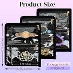 Travel Jewelry Organizer Case,Jewelry Bags for Traveling, Jewelry Binder with 24 Pcs Clear Zipper Velvet Pouches (Inner Pages