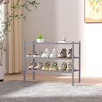 ROMGUAR CRAFT 3 Tier Bamboo Shoe Rack for Closet Free Standing Wood Shoe Shelf Storage Organizer for Entryway Small Space Sta