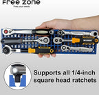 FREE ZONE Bit Organizer Set (Yellow) – 158-Hole Bit Storage – 1/4" Hex Bits & Drive Bits Adapter Storage – Toolbox Storage (T