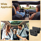 2 Pcs Car Seat Gap Filler Organizer, Leather Storage Box with Cup Holder, Cable Hole, Clutter Catcher for Cars, Black Seat Gap Storage Pockets for Driver and Passenger Seats
