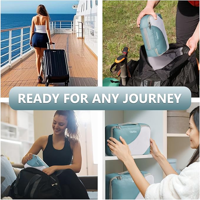 8 Set Packing Cubes for Travel, Gifts for Women Mom,Anti-Tearing Suitcase Organizer for Luggage with Shoe & Hanging Toiletry 