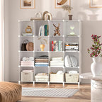 Neprock 16 Cubby Storage Organizer, Closet Clothes Storage Organizer, Cube Shelves Closet Organizers and Storage Shelves for 