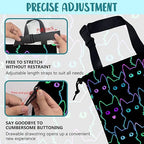 Car Trash Bag Cute Neon Cartoon Cat Leak-Proof Waterproof Car Garbage Bag with Drawstring Foldable Canvas Trash Bin with Adjustable Buckle for Car Accessories, Travelling, Camping