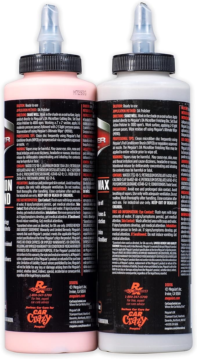 Meguiar's DA Microfiber Correction System 5" Starter Car Detailing Kit, Complete Paint Correction Kit with Cutting Discs, Backing Plate, Correction Compound, Finishing Wax, and More