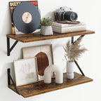 Floating Shelves for Wall Decor,24" Wx8 D Wall Mount Floating Bookshelf Set of 2,Hanging Storage Shelf with Sturdy Metal Brac