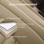 Nappa Leather Car Seat Covers Front Seats, Beige Car seat Protector, Waterproof Car Seat Cushion, Universal Automotive Seat C