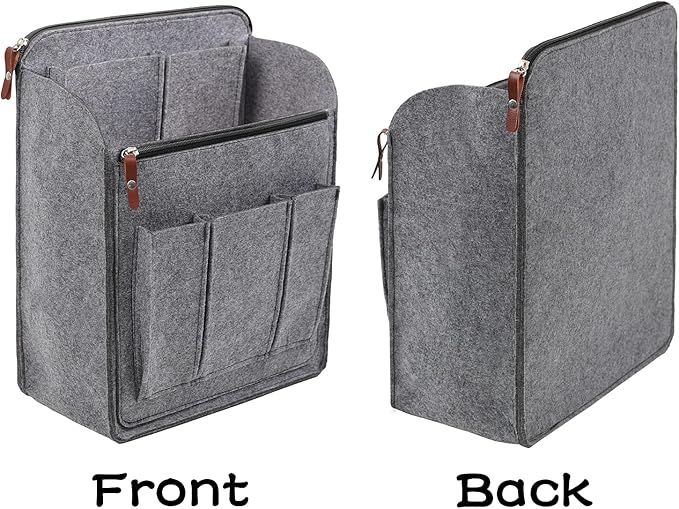 Surblue Felt Backpack Organizer Insert for Travel Rucksack and Daypack, Bag Insert Liner Pocket with Zipper, Large Capacity D