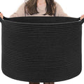 INDRESSME XXXLarge Blanket Basket 21.7" x 21.7" x 13.8" Woven Storage Baskets Soft Cotton Rope Toy Baskets Storage Kids Decor