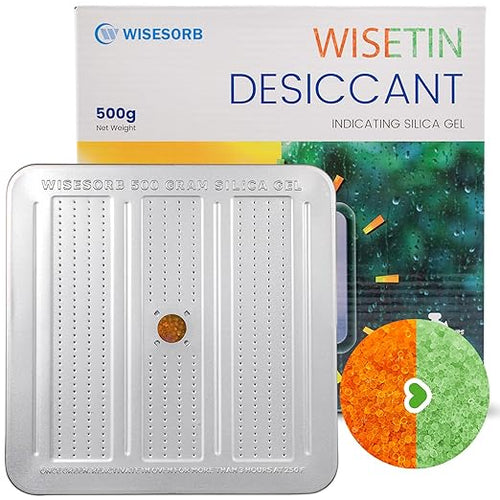 1 Pack 500 Gram Desiccant Canister, Indicating & Rechargeable Gun Safe Dehumidifier, Portable Desiccant Canister, Silica Gel