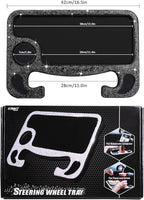 eing Bling Auto Steering Wheel Desk, Laptop,Tablet, Notebook Car Travel Table, Food Eating Hook On Steering Wheel Tray, for Constant Travelers, Fits Most Vehicles Steering Wheels,Black