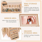 AKOZLIN 6-Tier Jewelry Box Organizer Functional 5 Drawers Leather Jewelry Storage Case for Women Girls Ring Necklace Earring 