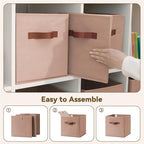 GRANNY SAYS Cube Storage Bins, 11 Inch Cube Storage Organizer, Fabric Storage Bins with PU Handle, Clothing Storage Baskets f