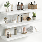 Fun Memories Floating Shelves for Wall 36 Inch Set of 3, Farmhouse Floating Shelves with Invisible Heavy Duty Bracket, 10 Inc