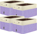 BALEINE 4 Pack Fabric Closet Storage Bins for Shelves, Linen Closet Organizers and Storage, Decorative Baskets for Organizing