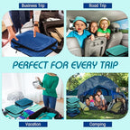 5 Pack Compression Packing Cubes for Travel Space Saving Cubes Luggage Organizer for Suitcase(Blue,S)