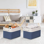 Kntiwiwo Foldable Storage Bin Collapsible Fabric Storage Basket Cube with Durable Handles Closet Organizer Bins for Organizin