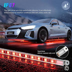 Nilight 4Pcs Aluminum Underglow Neon Accent Strip Lights 396 LEDs RGB Door Assist Multi Color DIY Sound Active Function Music Mode with APP and Remote Control Underbody Light Strips for Car Truck RV