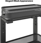 2 Pack 15.7IN-Depth Under Sink Organizer With Smooth Cylindrical Rail,2-Tier Pull Out Multi-Purpose Cabinet Storage for Bathr