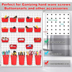 Yookeer 20 Pcs Pegboard Bins and Cups with Hooks and Loops Peg Assortment Organizer Accessories Various Tool Organizer Pegboa