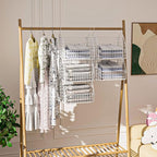 PUPPYCUTE Hanging Closet Organizer and Storage, Clothes Hanging Shelves Wire Baskets for Clothing Sweaters Purse Handbags Sho