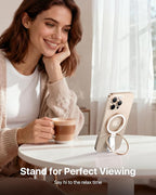 andobil [2026 Unrivaled Stability] Magnetic Phone Grip Holder for MagSafe Ring Stand Holder Kickstand Compatible with MagSafe Accessories for iPhone 17 Air 16 Pro Max Plus 15/14/13/12&Android,Rosegold