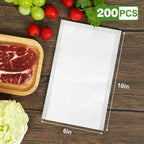 Moretoes 200pcs Vacuum Sealer Bags, Pint 6" x 10", BPA Free, Pre-cut Commercial Grade Vac Seal Meal Bags for Food Saver Stora