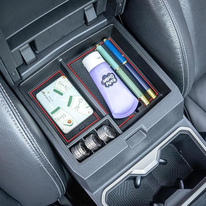 JKCOVER OEM Fit 2024 2025 2026 Tacoma Center Console Organizer Tray Compatible with 2024 2025 2026 Toyota Tacoma(4th Gen) Accessories ABS Plastic Storage Box（Patented Design）